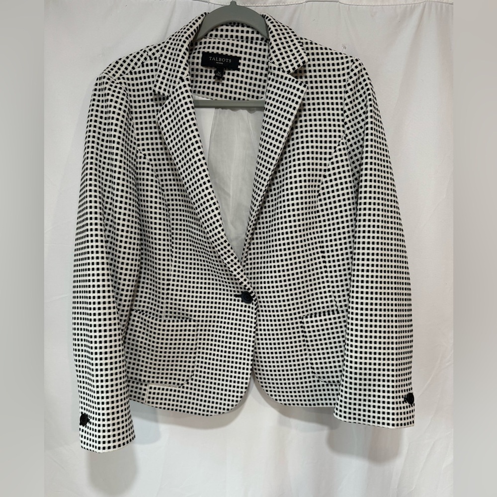 Talbots Single Button Blazer Jacket Classic Black… - image 2